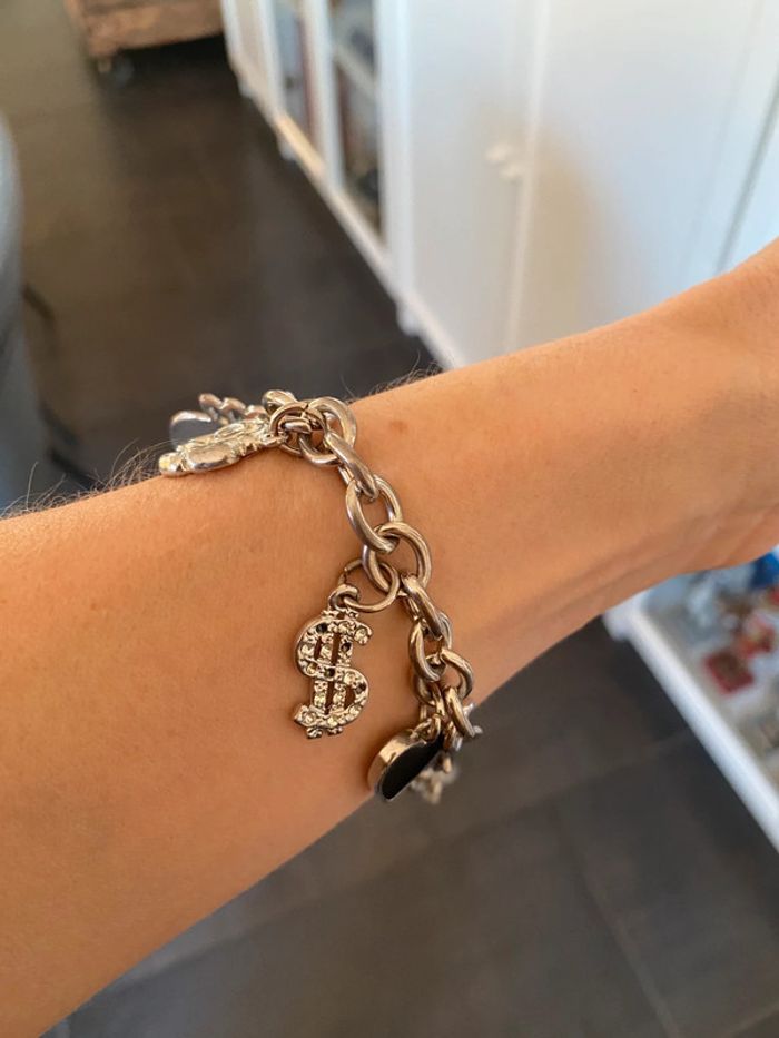 Bracelet avec charms en métal argenté - photo numéro 5