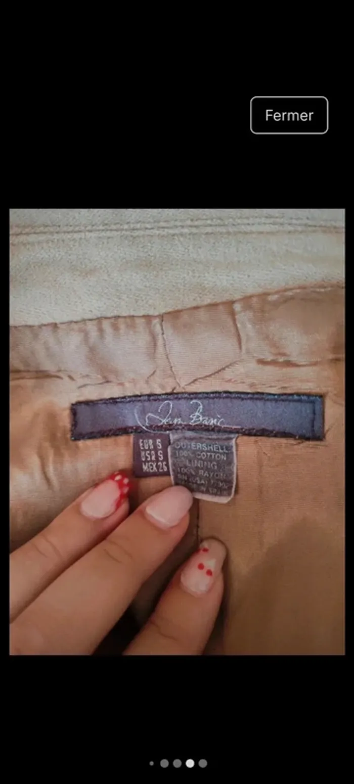 Veste 100coton beige taille s - photo numéro 6