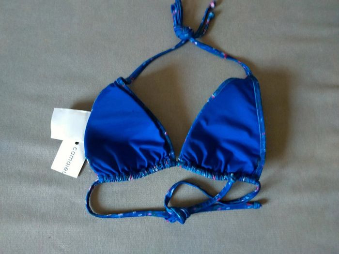 Haut de bikini Camaïeu – Bleu à motifs – Taille 40 - photo numéro 2