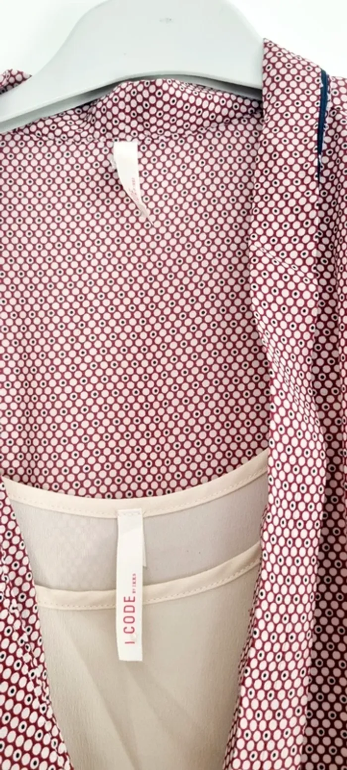 Robe courte imprimée bordeaux icode ikks 36 - photo numéro 2