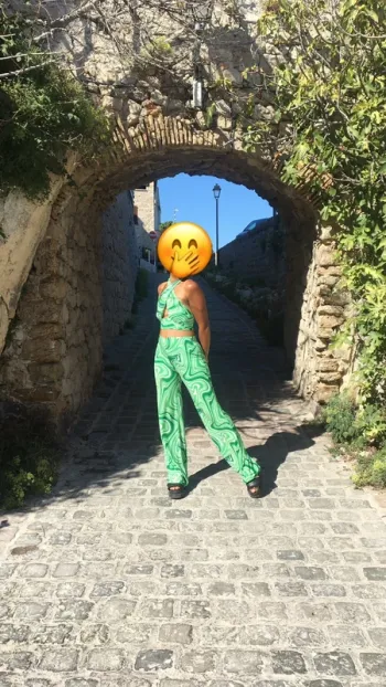 Ensemble vert haut S / pantalon M