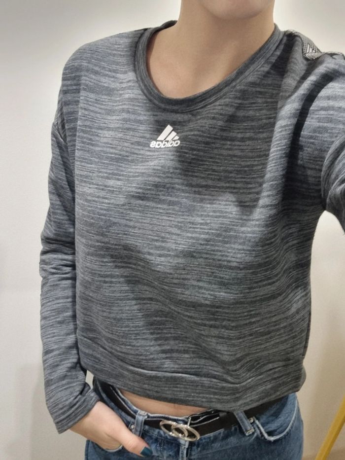 pull gris adidas - photo numéro 2