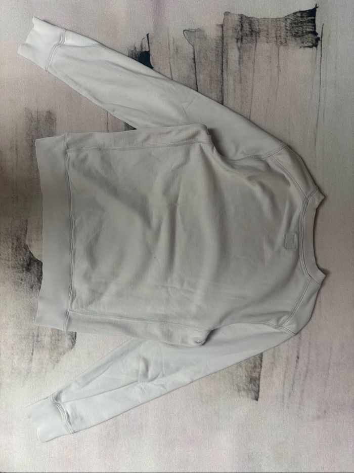 Sweat C.P Company taille S blanc logo brodé ton sur ton - photo numéro 10