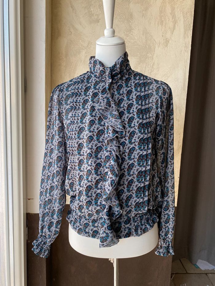 Blouse à motifs volanté Rivière de Lune M - photo numéro 5