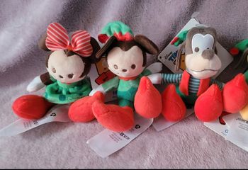 Lot 3 peluches tiny big feet mickey Noël