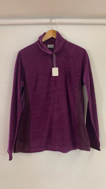 Polaire violette Columbia femme taille XL 1/4 zip