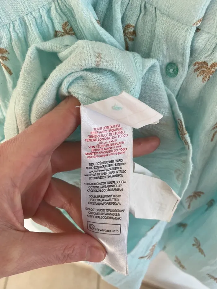 Robe dpam bleu ciel ananas doré - photo numéro 6