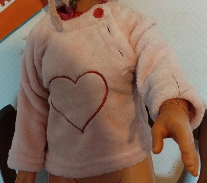 Pull polaire motif cœur - photo numéro 3