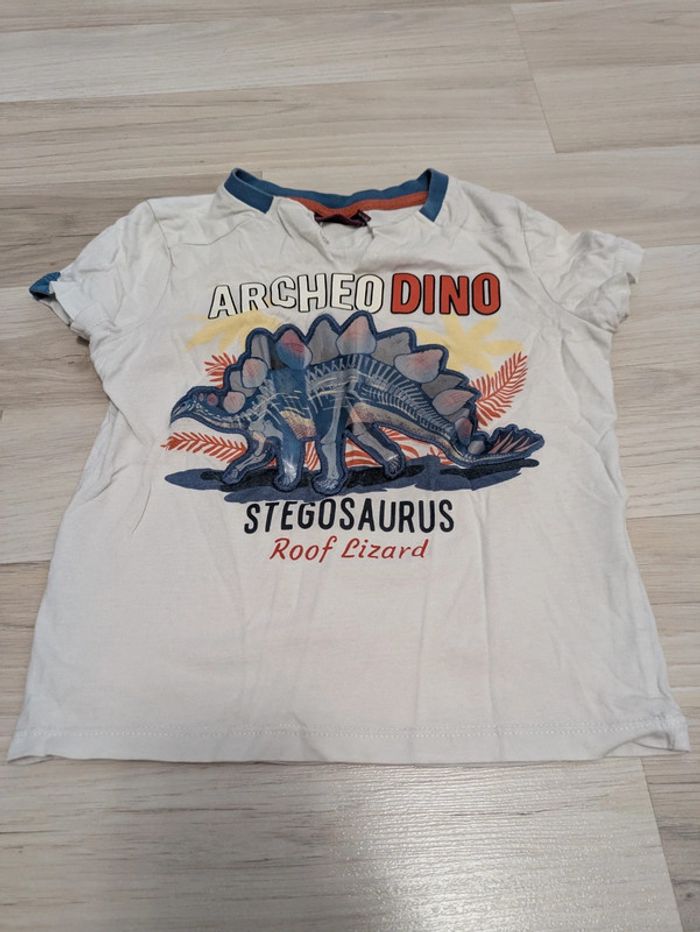 T-shirt garçon 4 ans stégosaure dinosaure