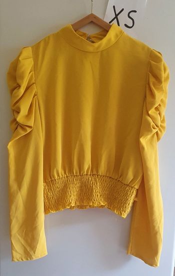Jolie haut blouse femme jaune taille XS