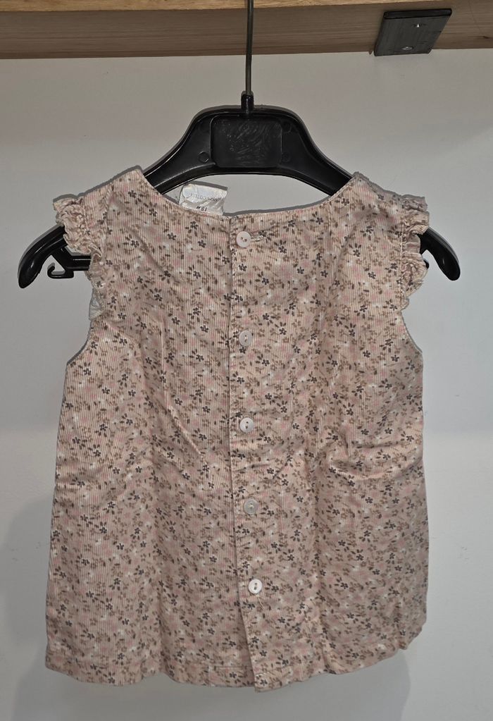 Tunique velours côtelé rose/beige 18 mois - photo numéro 2