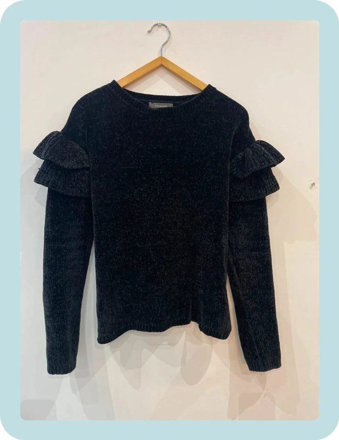 Pull hivers doux velours à volants
