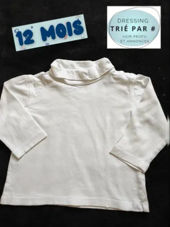 Sous pull t-shirt col roulé 12 mois