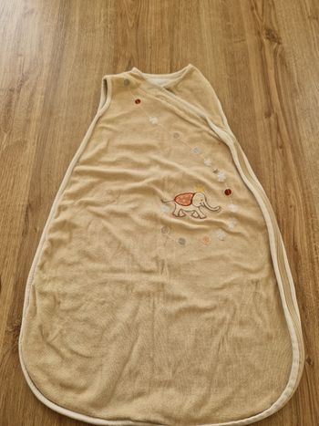 Gigoteuse mi-saison velours léger 0-6 mois (62 cm) motif éléphant beige