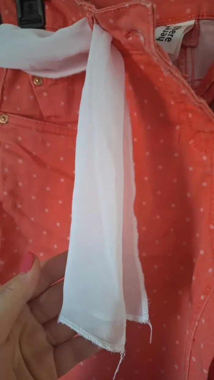 Pantalon corail à pois blanc - photo numéro 5
