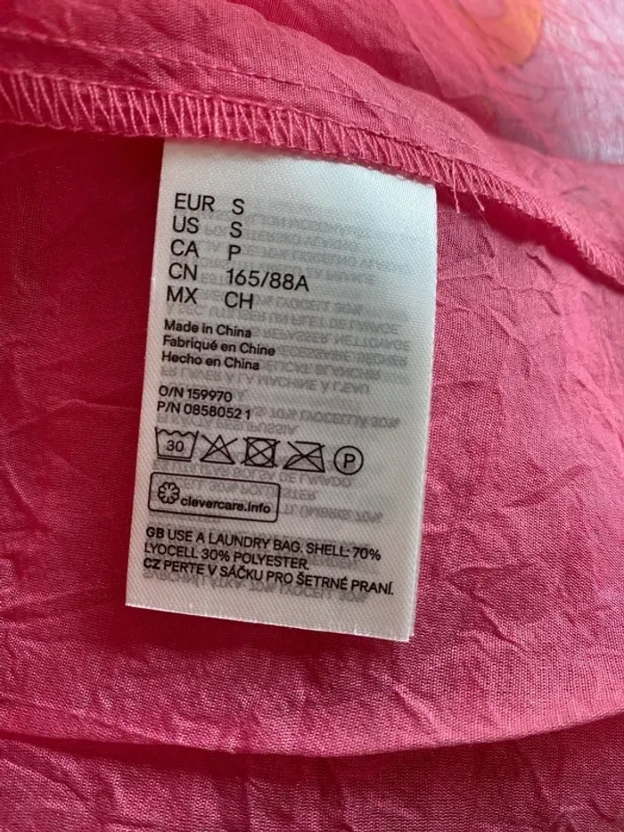 Haut top blouse rose effet froissé taille S H&M Neuf - photo numéro 4