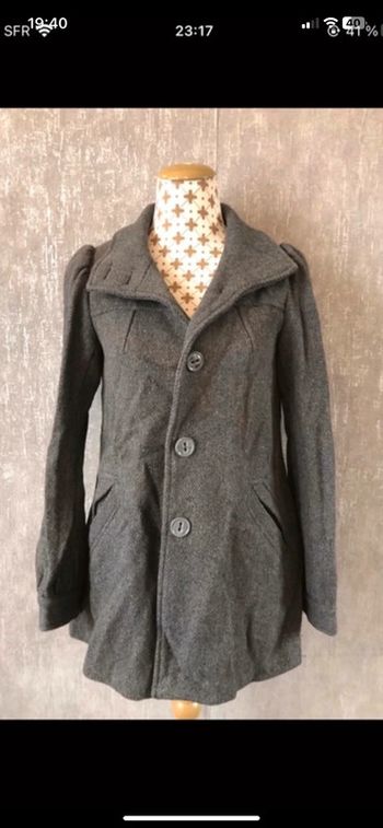 Manteau long gris h&m