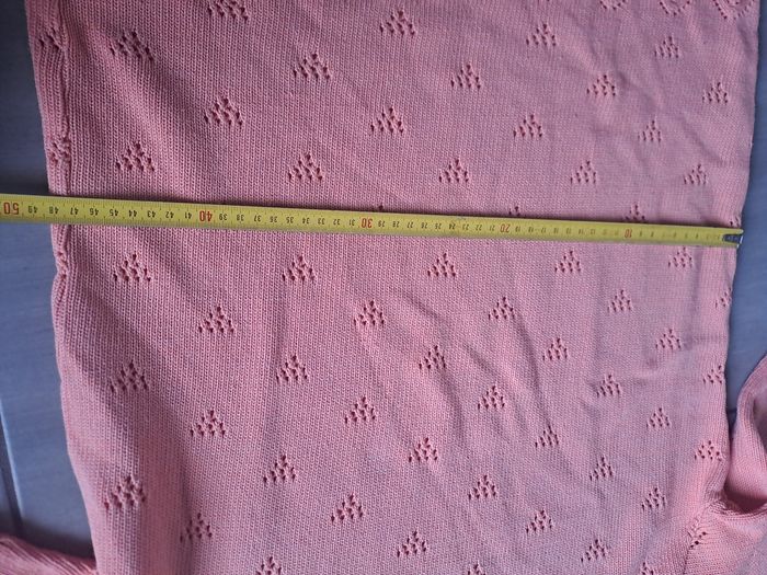 Pull vintage ajouré rose saumon - photo numéro 8