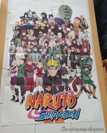 Poster géant Affiche Naruto Shippuden manga vintage rare
