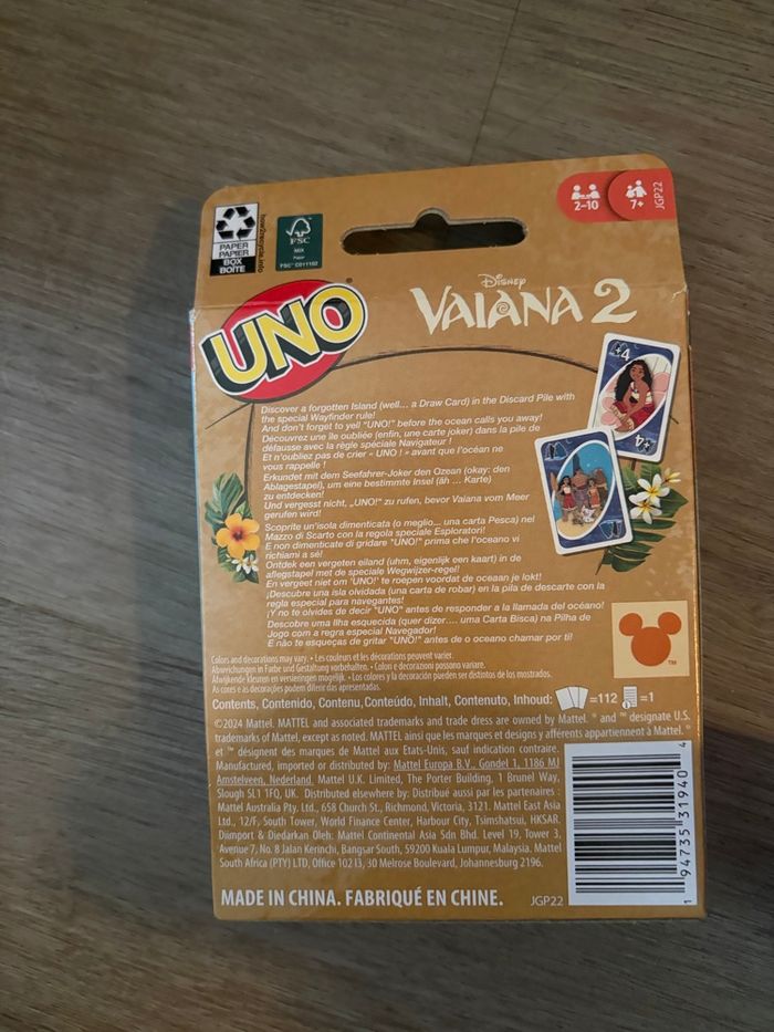 Jeu de cartes UNO Disney Vaiana - photo numéro 2