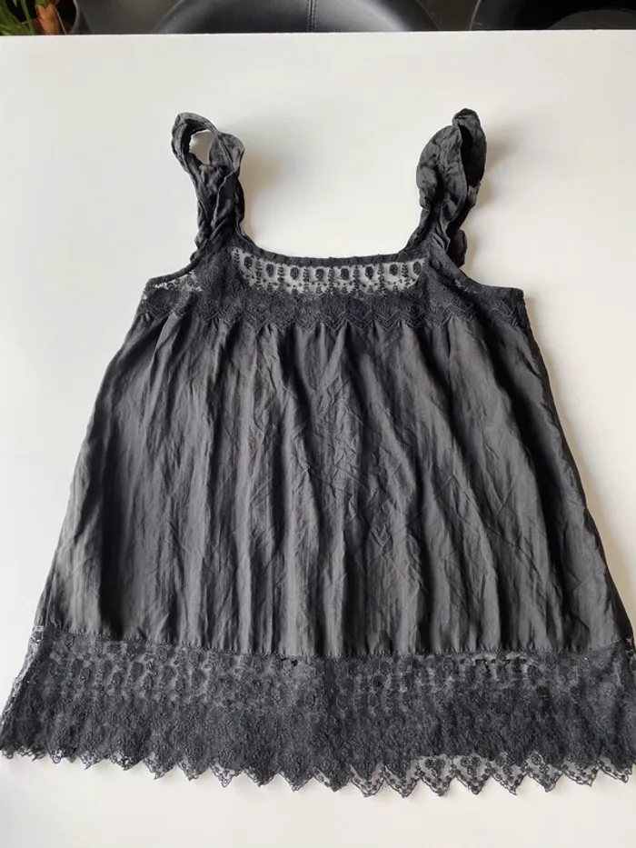 Débardeur soie noir kooples