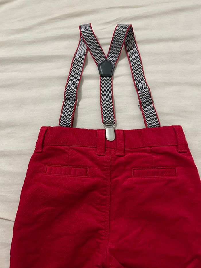 Pantalon rouge avec bretelles obaibi 18 mois - photo numéro 5
