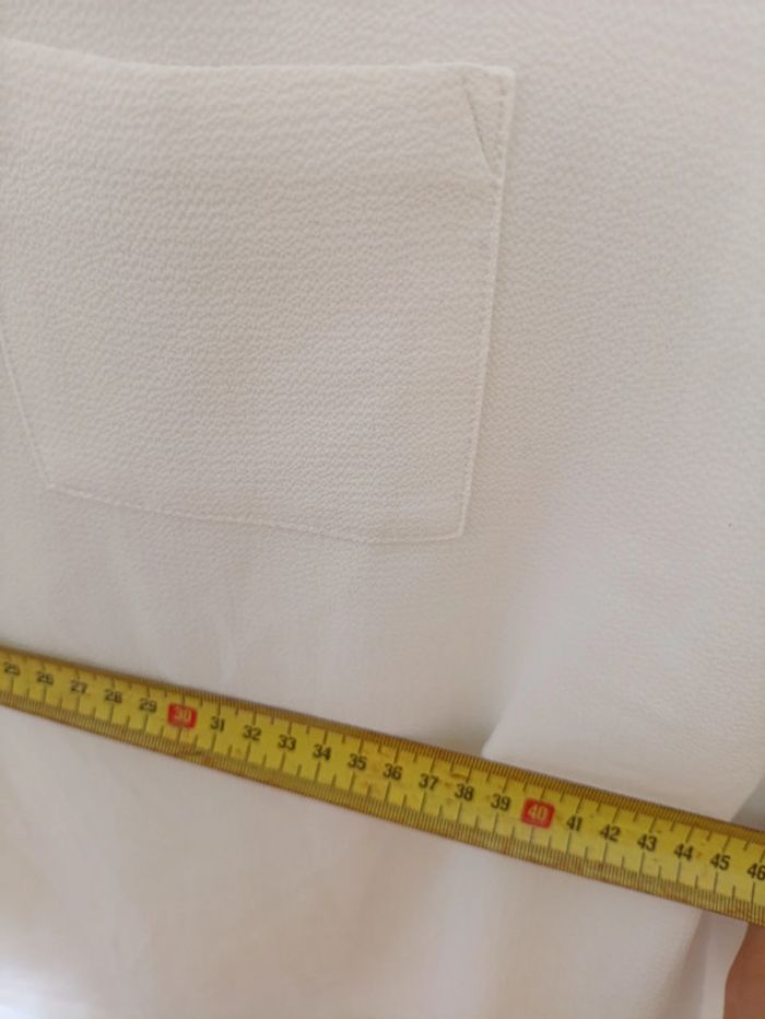 Haut blanc fluide manches 3/4 – Mango Basics Vintage cute - photo numéro 7