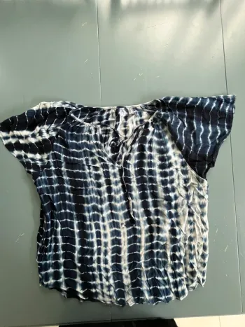 Blouse bohème tie dye bleu et blanc