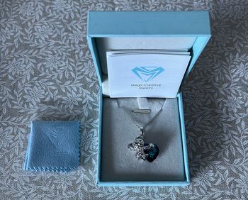 MEGA CREATIVE JEWELRY Collier Coeur Bleu Koala pour Femme Pendentif Bijoux avec Cristaux Cadeau pour Maman Elle Fille Amie