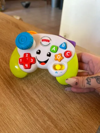 Jouet manette interactive – Fisher Price – Blanc et vert – Très bon état