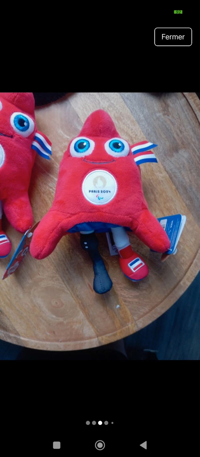 Lot de 3 Mascottes Phryges Paralympiques JO Paris 2024 Neuves Officielles - photo numéro 3