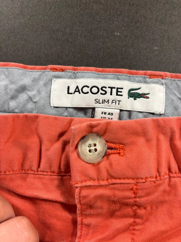 Short Lacoste Rose / Corail Taille 40 - photo numéro 3