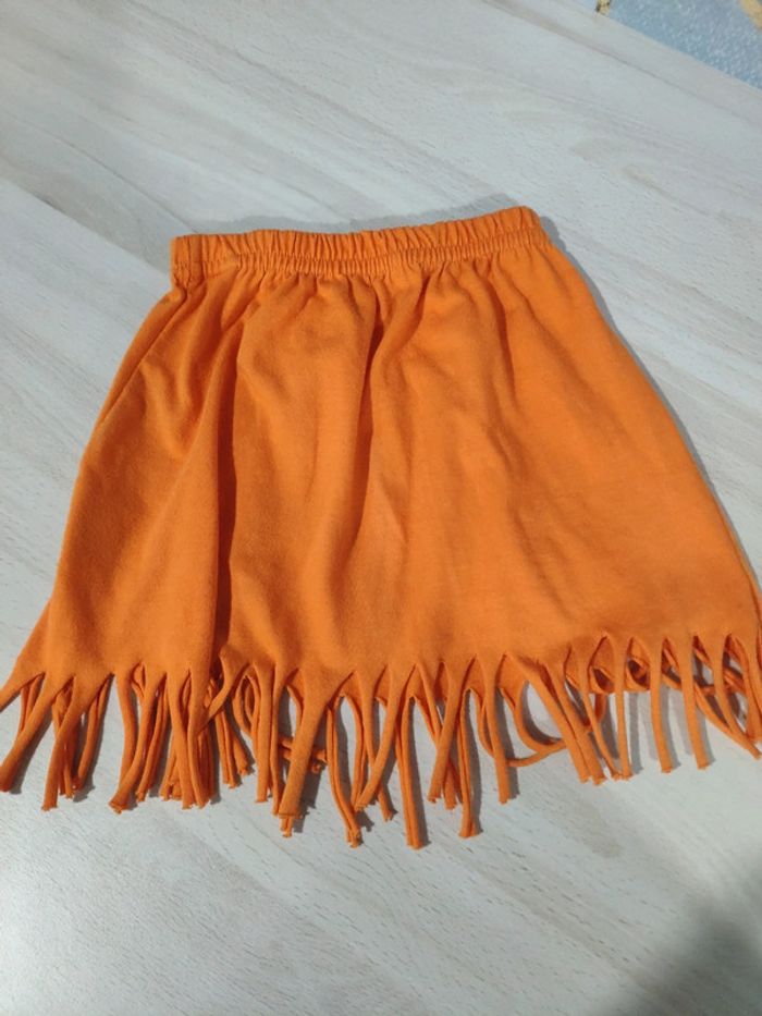Jupe indienne à franges orange 2 ans 24 mois