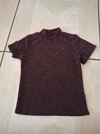 T-shirt rose pailleté