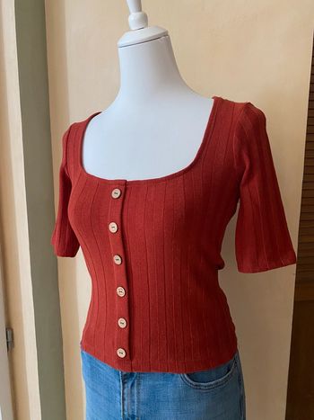 Top en mailles brique Stradivarius L