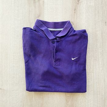 Nike Polo à Col V Violet purple Homme Exclusive Vintage Y2K en très bon état (Taille L)