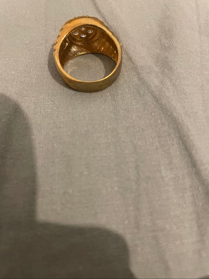 Bague fantaisie dorée strass - photo numéro 3