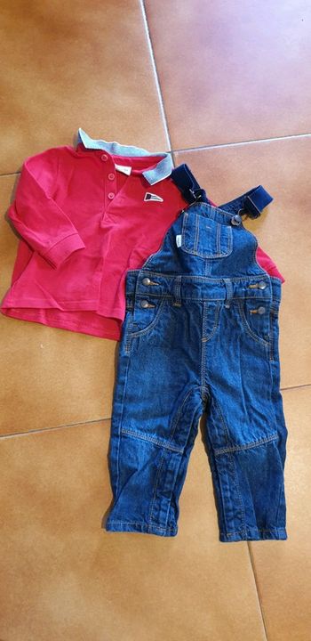 Ensemble salopette et polo manche longue