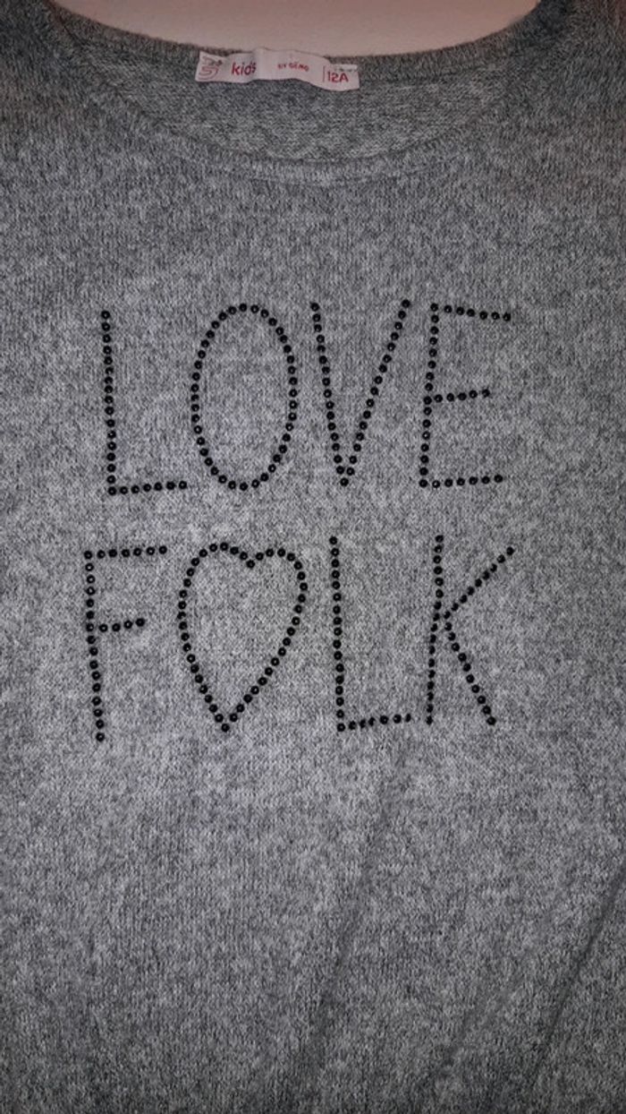 T-shirt gris Gémo pour fille en taille 12 ans. - photo numéro 3