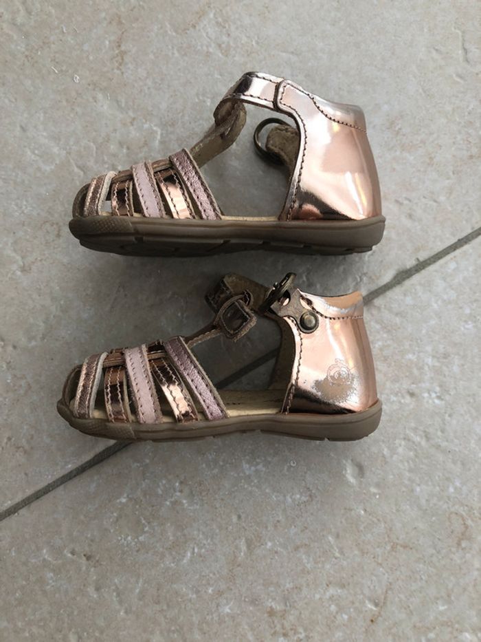 Sandales fille T19 rose métallisé - photo numéro 3