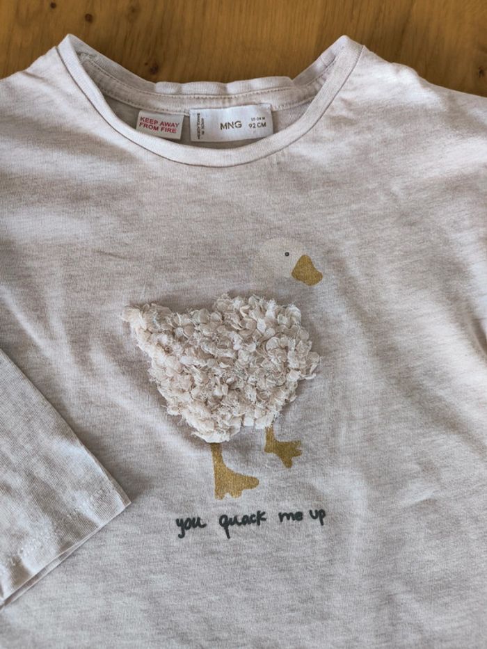 T-shirt ML beige Mango 24 mois - photo numéro 2