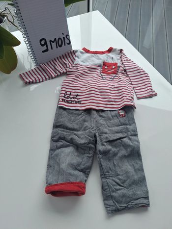 Ensemble tee-shirt manches longues et pantalon 9 mois Orchestra