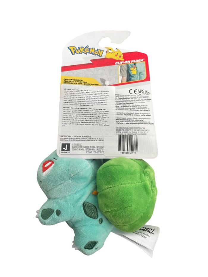 Peluche Porte clés Pokémon Clip-on Plush Bulbizarre Jazwares neuf - photo numéro 2