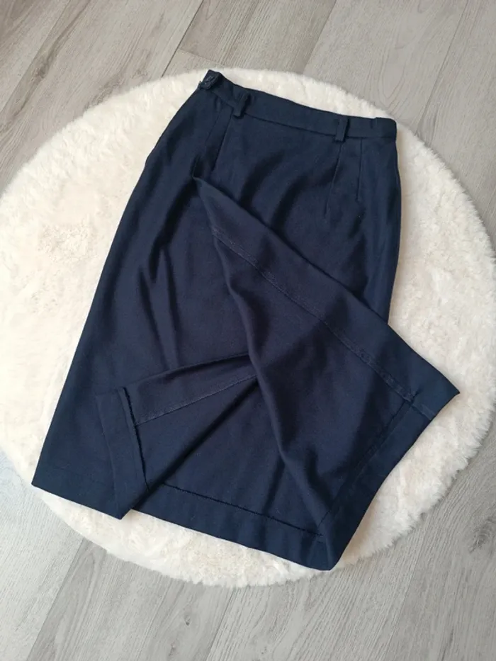 Jupe droite bleu marine vintage taille 42 - photo numéro 3