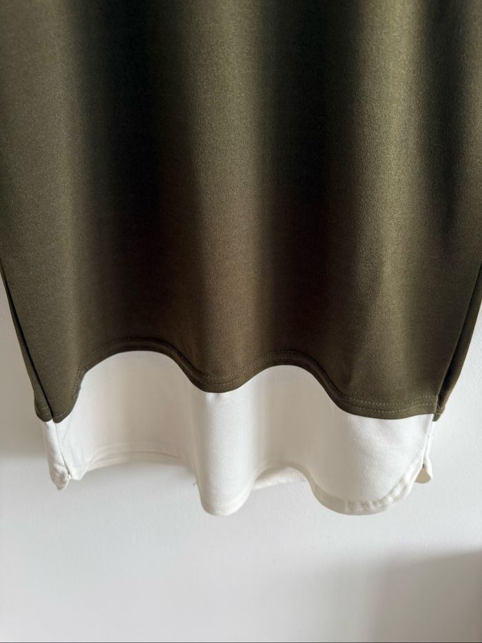 Blouse manches longues kaki blanc taille 36 S - photo numéro 3