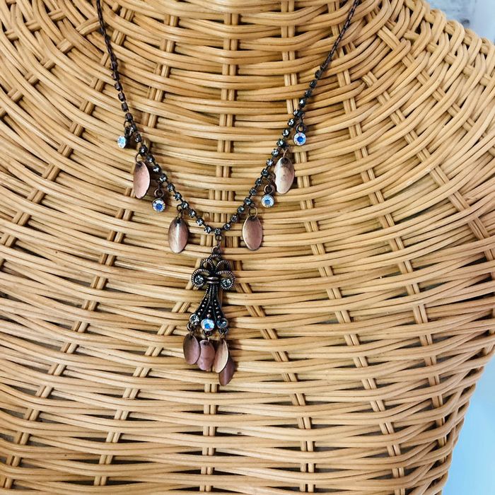 Collier vintage | marron 🌸 - photo numéro 2