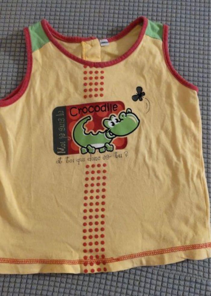 Débardeur t-shirt dinosaure unisexe garçon ou fille 24 mois 2 ans