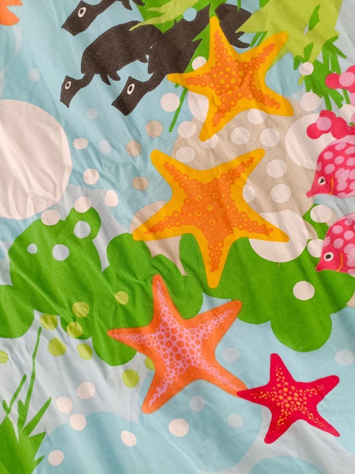 Housse de couette enfant poissons, étoiles de mer, crabes, oursins - photo numéro 4