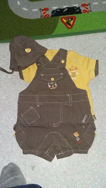 Ensemble salopette polo chapeau