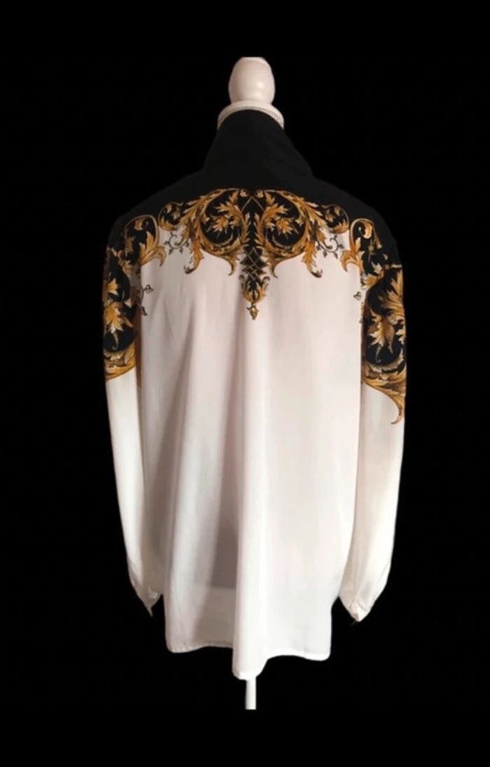 Vintage baroque pattern shirt / Chemise vintage motif baroque Françoise de France - photo numéro 3